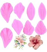 ZiXiang Gumpaste Flower Silicone Veining Mold Hibiscus Veined Fondant Molds Hibiscus Flower Petal...