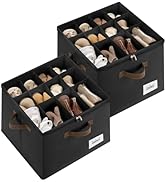 Cupic Cupid Shoe Organizer, Fits up to 16 Pairs, Shoe Cubby Storage Containers for Closet with Cl...