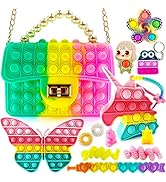 Exun Pop Purse Fidget Pack Toy, Push Bubble Crossbody Cute Princess Handbags Shoulder Bag Keychai...
