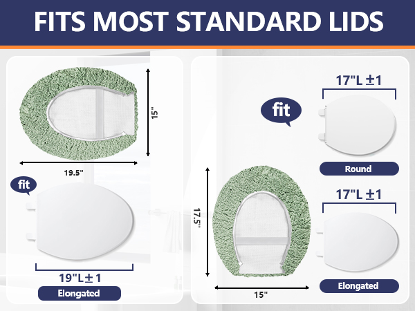 elongated toilet seat cover