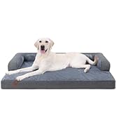 KSIIA Orthopedic Dog Bed for Large Sized Dog,Washable Pet Sofa with U-Shaped Bolster Removable Wa...