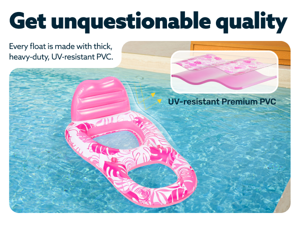 SLOOSH Inflatable Pool Floats Lounger with Cup Holders Foot Rest for Adult