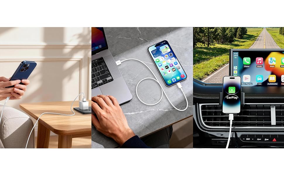 Fast Charging, High-speed Data Transfer,CarPlay,3.3FT