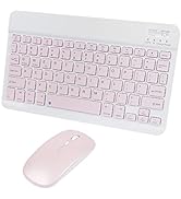 Bluetooth Wireless Keyboard and Mouse Combo,Ultra-Slim Ergonomic Mini Small Rechargeable Portable...
