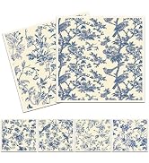 Blue and White Floral Swedish Dishcloths for Kitchen, 6 Pcs Reusable Chinoiserie Dish Cloth, Abso...