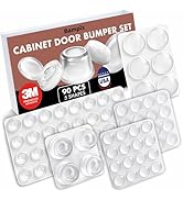 Bampix Cabinet Bumpers Clear Silicone Pads for Quiet Closing - Strong Self Adhesive Furniture Bum...