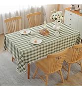 Alsoo Checkered Rectangle Tablecloth Cotton Linen Fabric Gingham Table Cloth Buffalo Plaid Table ...