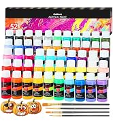 Caliart Acrylic Paint Set, 52 Colors Adults Artists Art Craft Kit Paints Waterproof, Easter Baske...