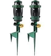 HOURLEEY 2 Pack Gear Drive Sprinkler for Yard, Heavy Duty 5-Pattern 360 Degree Rotary Water Sprin...