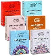 Raajsee Natural Incense Cones ,6 Pack Mixed Scents Gift Pack 15 pc Each ( 90 Total ), Insense Con...