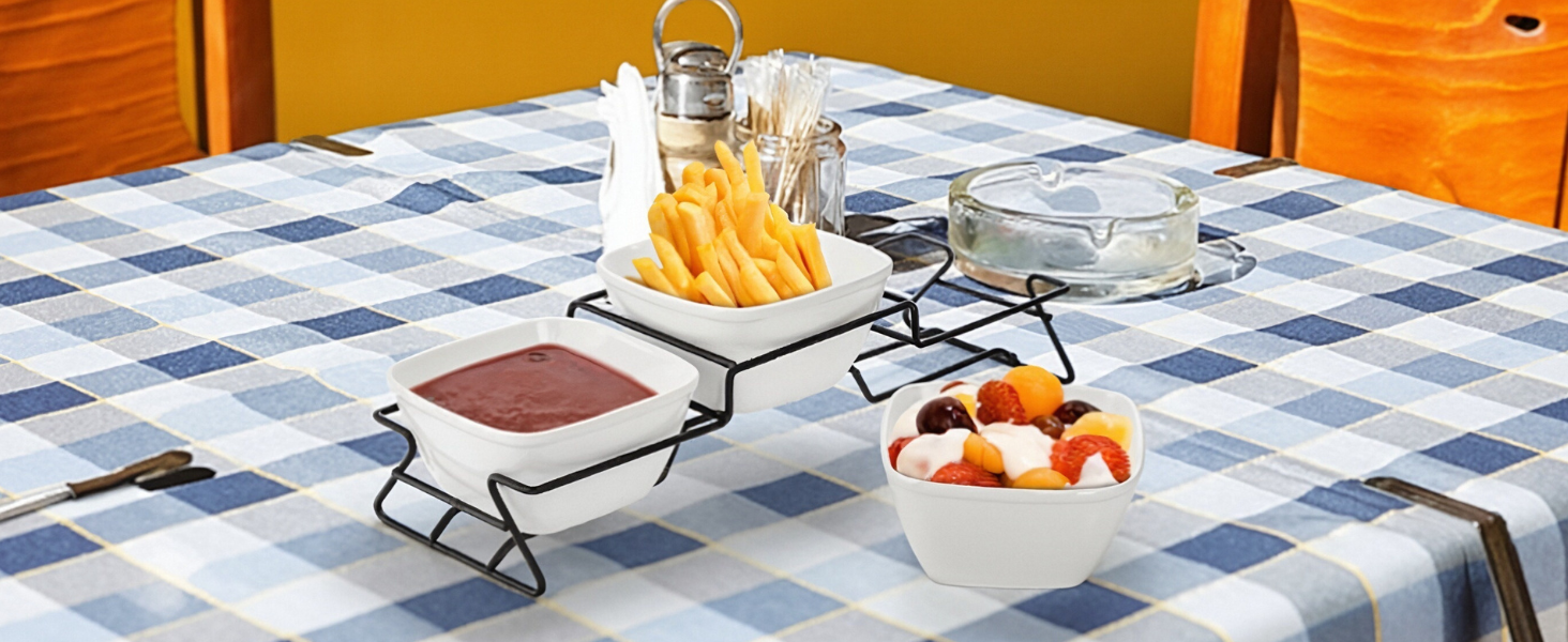 Square Bowl Chip & Dip Serving Set