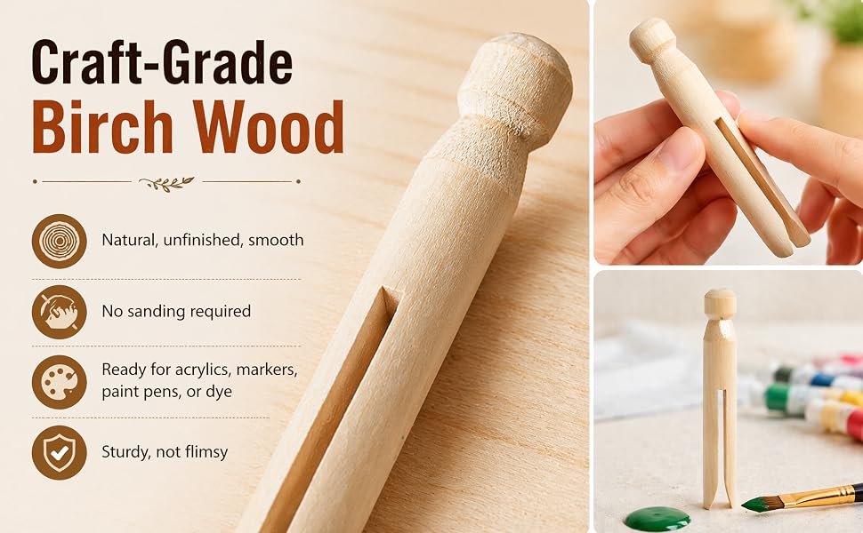 Wood doll Pegs