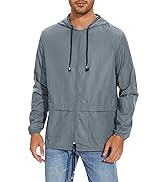 Zando Packable Mens Rain Jacket Lightweight Raincoat Waterproof with Hood Outdoor Windbreaker Jac...