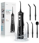Water Flosser for Teeth Cordless: 300ML Cordless Oral Irrigator with DIY Pressure for Braces and ...