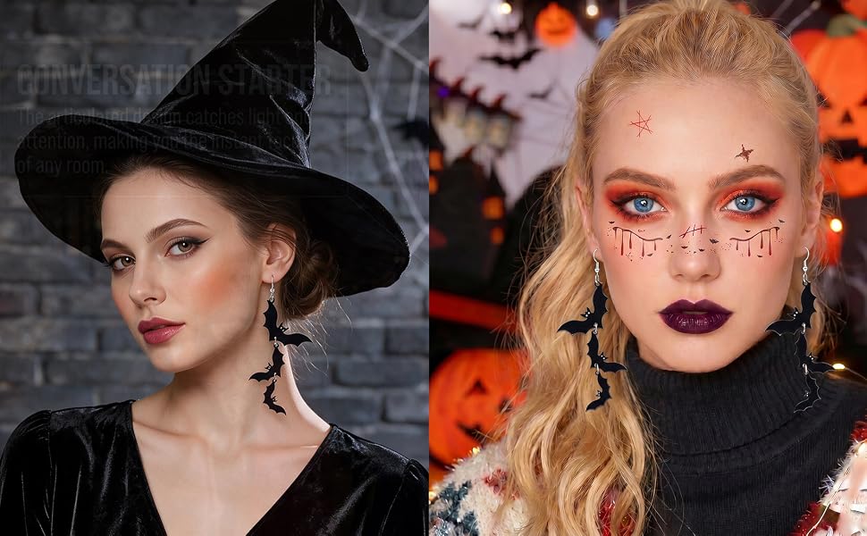 Kwanttiu Halloween Bat Earrings for Women Accessories