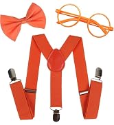 Tatibana Child Kids Suspenders Bowtie Set with Black Glasses - Adjustable Suspender Set for Boys ...