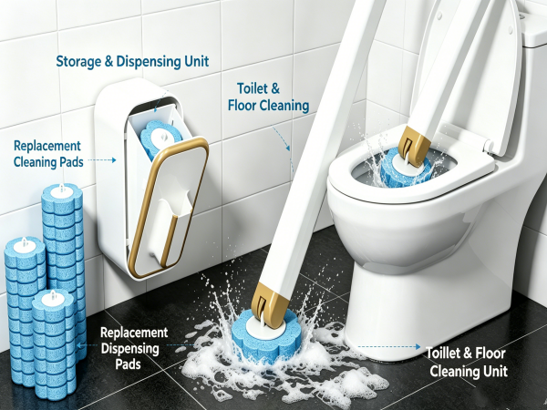 Disposable toilet brush
