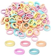 200Pcs Baby Hair Ties, Soft Cotton Toddler Hair Ties for Girls and Kids, 1 Inch Multicolor Seamle...