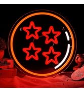MissAudrey Four Star Anime Led Neon Signs Night Lights for Room Decor, Ball Neon Signs for Wall D...