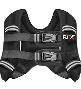 FUFF Weighted Vest 5lb/10lb/15lb/20lb/25lb/30lb Weights with Reflective Stripe, Weighted Vest for...