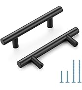 HOME EDIT Black Cabinet Handles 3 Inch Hole Spacing Stainless Steel Drawer Pulls for Cabinets, Dr...
