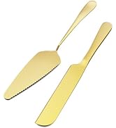 GWHOLE Gold Wedding Cake Cutting Set, Wedding Cake Cutter Set, Cake Knife and Server Set for Wedd...