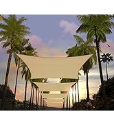 Amgo 12' x 12' Beige Square Sun Shade Sail Canopy Awning UPF50+ AGTAPS12, 95% UV Blockage, Water ...