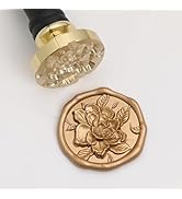 UNIQOOO 3D Embossed Relief Camellia Flowers Wax Seal Stamp with Wooden Handle, Floral Botanical T...