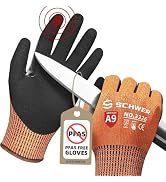 Schwer ProGuard Highest Level Cut Resistant Work Gloves PR3326 for Extreme Protection,ANSI A9 Cut...