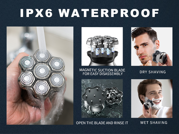 Head Shavers for Bald Men,travel shaver for bald men,IPX7 electric shaver bald men,bald razor mens