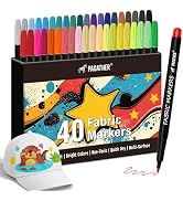 Fabric Markers Permanent for Clothes, 20 Colors Paint Pens for Clothing Canvas Tote Bags T-Shirt ...