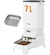 MUBBI Automatic Dog Feeder with Elevated Stand - 7L Cat Food Dispenser with Large Food Tray, Time...