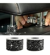 Rislobx 2PCS Magnetic Car Headrest Collars, Rhinestone Car Head Rest Collars Rings Decor, Bling C...