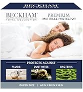 Beckham Hotel Collection Mattress Protector — Hotel-Grade Cotton Blend, Silent Waterproof Protect...