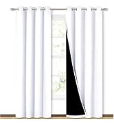 NICETOWN 100% Blackout Window Curtain Panels, Cold and Full Light Blocking Drapes with Black Line...