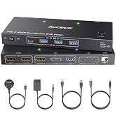 KCEVE KVM Switch 2 Monitors 2 Computers USB C HDMI DP, KVM Switch Dual Monitor for Laptop & Deskt...