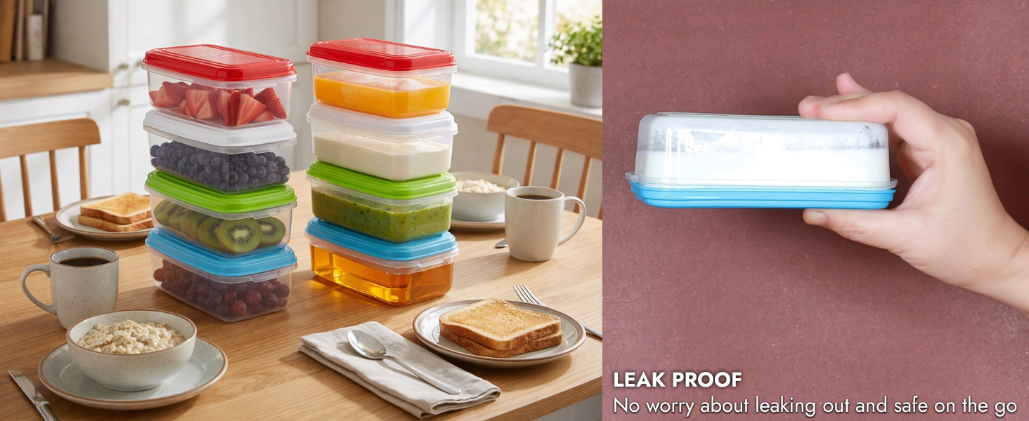 Freezer,Food,Small,Plastic Portion,Leftovers,Spices,Soup,Stackable, Leakproof,Microwave,Containers