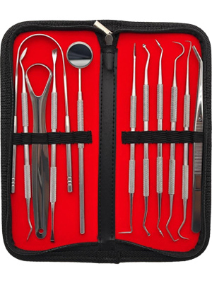 dental pick probe scaler scraqer tartar remover and teeth cleaner tooth repair tool kit for family