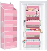 SpaceWhisper Over the Door Organizer, 4 Large Pocket Hanging Storage Organizer with 40lb Capacity...