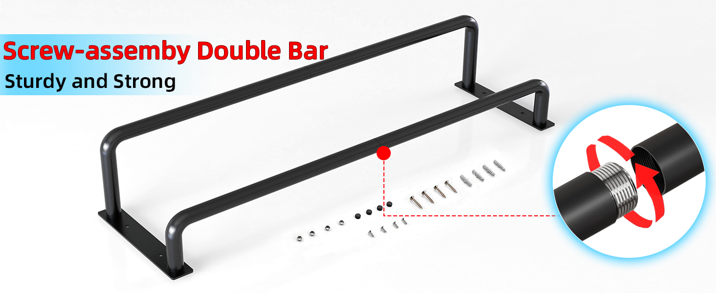 Double Towel Bar, 24 Inch Towel Rack for Bathroom Wall Mounted