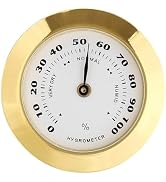 Gold Upgraded Hygrometer Humidity Meter Mini 38mm Round Glass Analog Hygrometer Suitable for Humi...