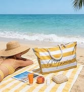 MRYAWXBK Personalized Large Beach Bag for Women, Custom Name Sandproof Swimming Pool Bag Travel G...