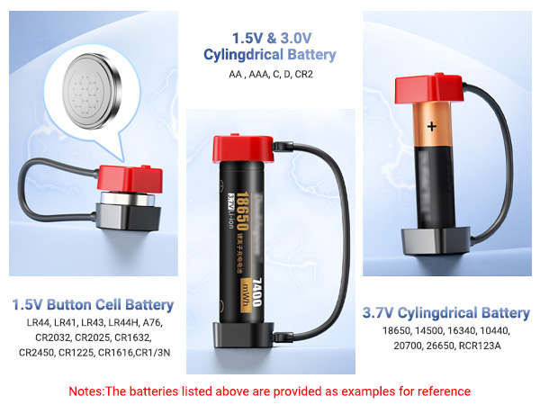 Magnetic Battery Tester for AA AAA LR44 LR41 18650