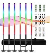 6 Pack 3ft RGB Tube Light Portable 5000mAh Battery Powered LED Tube Lights with Stand & Remote 50...