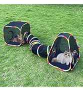 Outdoor Cat Enclosures, Cat Tunnels Tents Cubes for Indoor Cats with Play Ball, Collapsible Outsi...