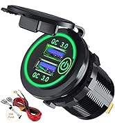 Quick Charge 3.0 Dual USB Car Charger Socket with Touch Switch 12V/24V 36W QC3.0 Dual USB Fast Ch...