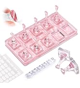 MelodySusie Nail Tips Holder for Press Ons, Non-Magnetic Acrylic Pink Base | Cat Eye Friendly, Re...