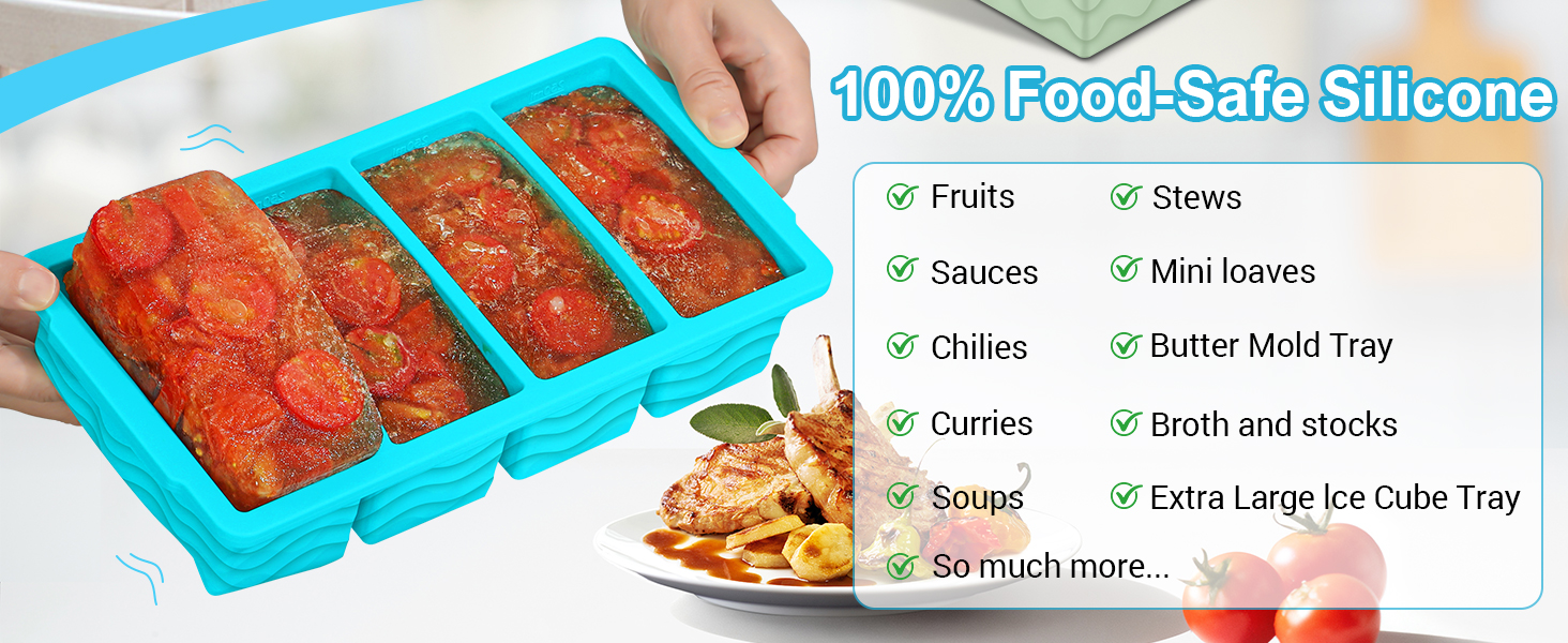 3-Pack Silicone Freezer Trays with Lid