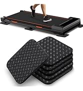 TOBWOLF 6PCS Treadmill Mat Pads, 4" x 4" x 0.2" Double-Sided Non-Slip Exercise Equipment Mat for ...
