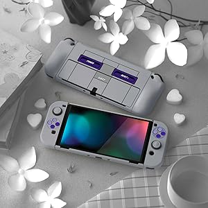 Dockable Hard Shell for Switch OLED w/Thumb Grip Caps & Button Caps